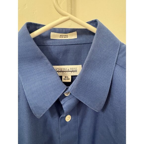 Joseph & Feiss non iron blue button down shirt size 32/33 - Picture 2 of 3